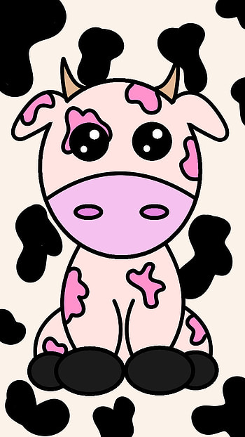 Strawberry Cow, Print, Cute, Pink, Kawaii, Moo, Milk HD phone wallpaper