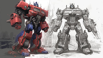Optimus Prime Transformers Sketch, Comic, Transformers, Optimus Prime, sketch, illustration HD wallpaper