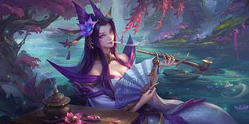 Cassiopeia, snake, blue, frumusete, su fu, sufu, girl, casiopeia, hand fan, fantasy, evantai, luminos HD wallpaper