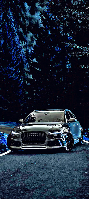 Audi RS6, automotive lighting, blue HD phone wallpaper