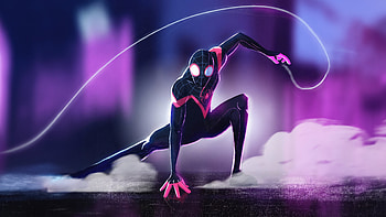 Miles Morales Dynamic Presence, spiderman-into-the-spider-verse, spiderman, movies, superheroes, artwork, artist, digital-art, deviantart HD wallpaper