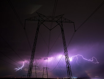 Nature, Sky, Night, Mainly Cloudy, Overcast, Storm, Thunderstorm, Wires, Wire HD wallpaper