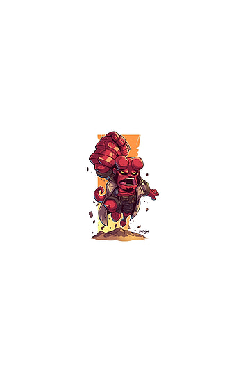 Minimal, Hellboy, art HD phone wallpaper