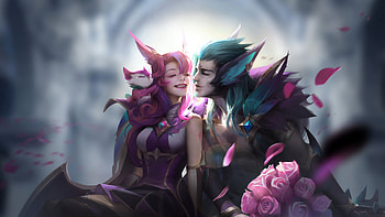 Star Guardian Xayah And Rakan , league-of-legends, games, couple, love, artstation HD wallpaper