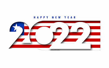 Happy New Year 2022 Liberia, white background, Liberia 2022, Liberia 2022 New Year, 2022 concepts, Liberia, Flag of Liberia HD wallpaper