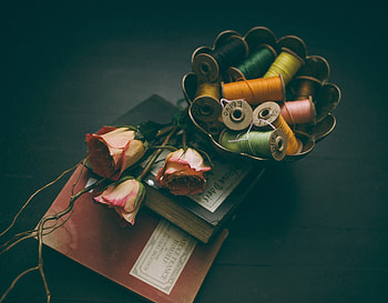 Roses, Miscellanea, Miscellaneous, Thread, Threads, Book HD wallpaper