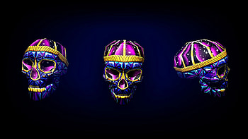 Art, Bright, 3D, Skull, Skulls HD wallpaper