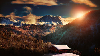Alps , France mountain sunset HD wallpaper