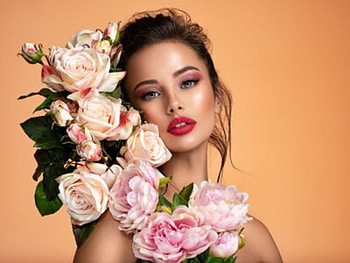 ღ, Model, Flowers, Girl, Brunette HD wallpaper