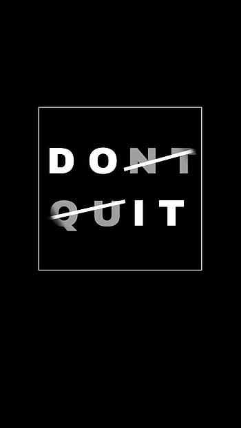 DONT QUIT, monochrome graphy, electric blue HD phone wallpaper