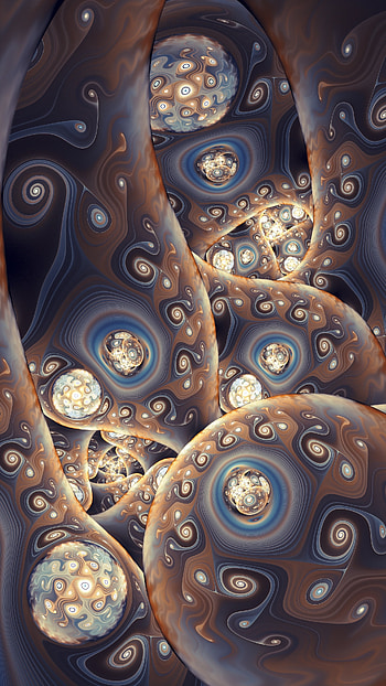 Structure, fractal, balls, pattern HD phone wallpaper