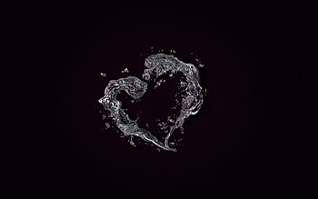 heart made of water, black background, water, heart, heart made of water drops, water heart, save water HD wallpaper