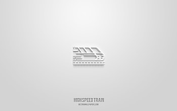 High speed train 3d icon, white background, 3d symbols, High speed train, transport icons, 3d icons, High speed train sign, transport 3d icons HD wallpaper