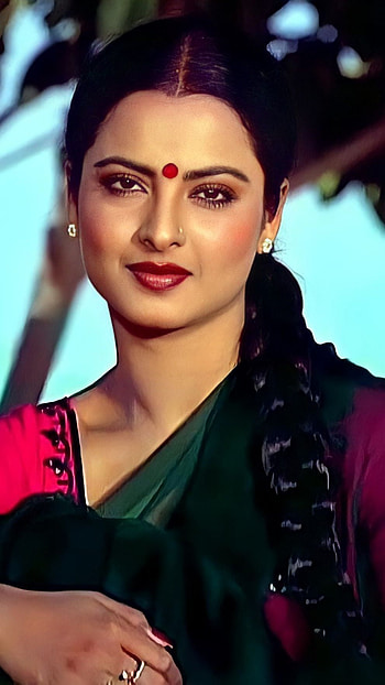 Rekha, bollywood actress, vintage, gorgeous HD phone wallpaper