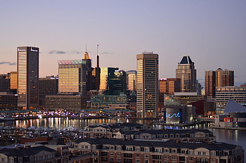 Baltimore Skyline, City , Urban landscapes, Nighttime view HD wallpaper