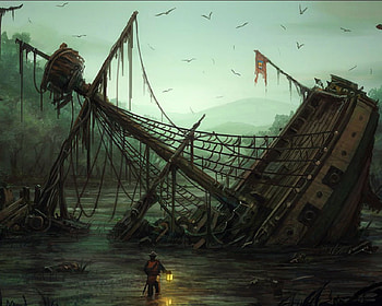 Ship, Fantasy, Pirate, Wreck HD wallpaper