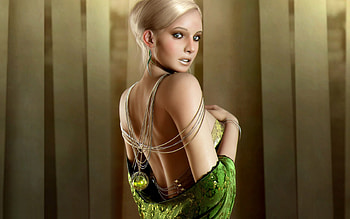 Art 3D girl, girl, wall, art, exotic HD wallpaper