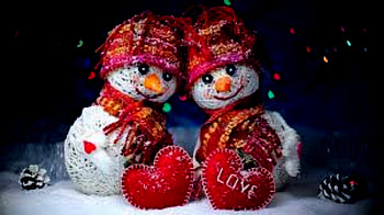 Valentine Day, White, Valentine, Day, Hats, Snowman, Red HD wallpaper
