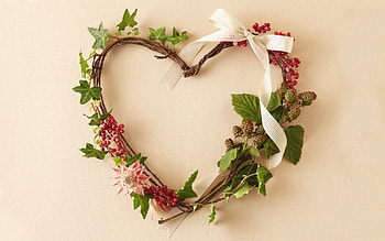 Plants, Flowers, Love, Berries, Branches, Tape, Wreath, Stems HD wallpaper