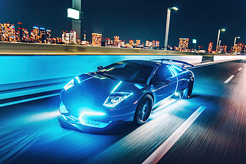 Lamborghini Murcielago Neon Lights , lamborghini-murcielago, lamborghini, cars, neon HD wallpaper