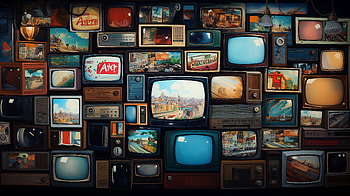 Vintage Television Collage, man made, television HD wallpaper