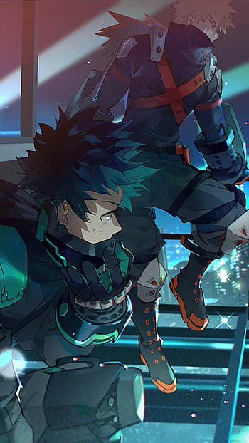 Izuku Midoriya, Katsuki Bakugou, Anime, My Hero Academia HD phone wallpaper