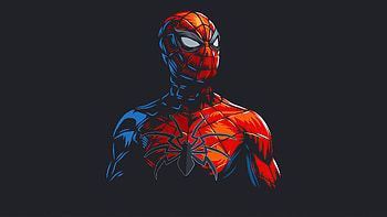 Spider Man Red Minimalism, spiderman, superheroes, artwork, artist, minimalism HD wallpaper