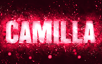 Happy Birtay Camilla, , pink neon lights, Camilla name, creative, Camilla Happy Birtay, Camilla Birtay, popular american female names, with Camilla name, Camilla HD wallpaper