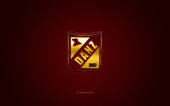 Deportivo Anzoategui SC, Venezuelan football club, golden yellow logo, red carbon fiber background, Venezuelan Primera Division, football, Anzoategui, Venezuela, Deportivo Anzoategui SC logo HD wallpaper
