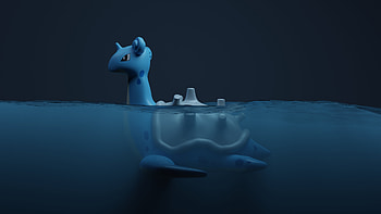Lapras, 3D model, Blender creation, Artistic rendering HD wallpaper