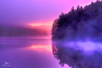 Algonquin Park - ( John A. Haig), blue, pink, sky, canada, cliff, water, evening, park HD wallpaper