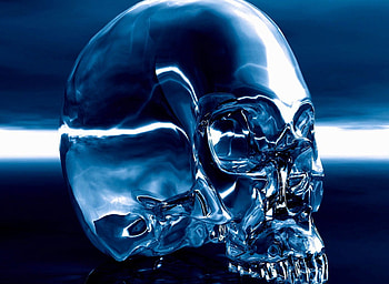 Crystal Skull, skull, fantasy, crystal, dark HD wallpaper