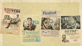 youtube, skype, twitter, facebook, social media, internet, newspaper HD wallpaper