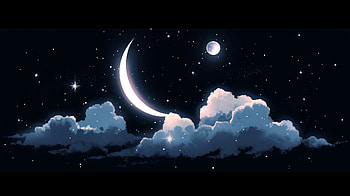 Crescent Moon and Stars, Sci Fi, moon HD wallpaper