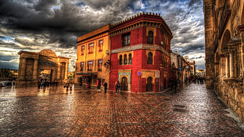 Town R, graphy, town, street, r HD wallpaper