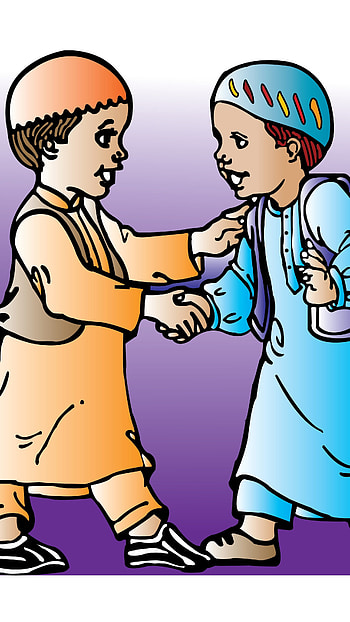 Hindu Muslim, Emotional, Painting HD phone wallpaper