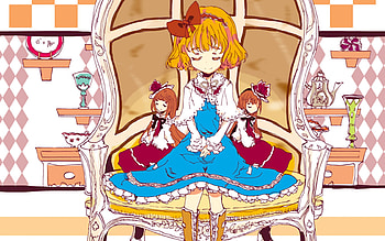 Touhou young Alice, doll, magic, anime, alice, game, touhou, square, puppet HD wallpaper