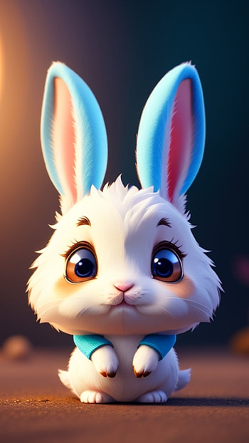 Rabbit adorable, AI Art, cute, Animal HD phone wallpaper