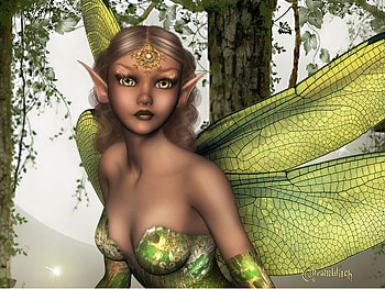 Fairy Elf, fairy, abstract, fantasy, green, elf HD wallpaper