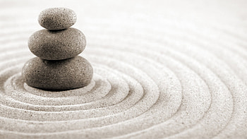 Cairn On Sand Three Brown Concrete Stones Circle Blurred HD wallpaper