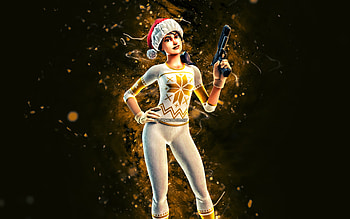 Festive PJ Patroller, , yellow neon lights, Fortnite Battle Royale, Fortnite characters, Festive PJ Patroller Skin, Fortnite, Festive PJ Patroller Fortnite HD wallpaper