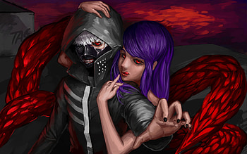 Anime - Tokyo Ghoul Rize Kamishiro Ken Kaneki HD wallpaper