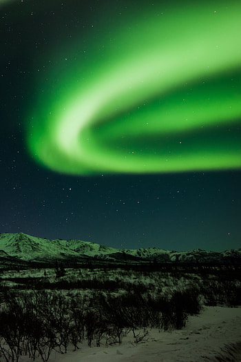 Nature, Mountains, Night, Starry Sky, Northern Lights, Aurora Borealis, North HD phone wallpaper