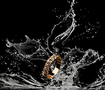 Macro, Spray, Splash, Liquid, Ring HD wallpaper