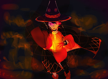 Anime girl, witch, Megumin, KonoSuba HD wallpaper