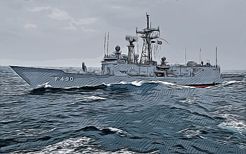 TCG Gaziantep, F-490, , vector art, TCG Gaziantep drawing, Turkish Naval Forces, creative art, TCG Gaziantep art, F490, vector drawing, abstract ships, TCG Gaziantep F-490, Turkish Navy HD wallpaper