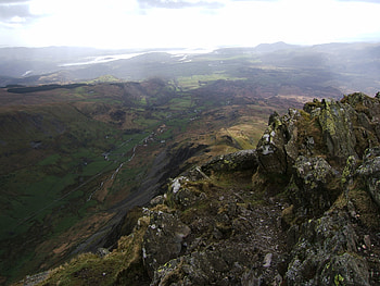 A river deep, Wales, UK, river, sky, mountains, rocks HD wallpaper