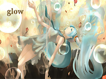 Glow, awesome, nice, hatsune, aqua eyes, sexy, white, hatsune miku, twintail, hot, girl, singer, aqua, anime, pretty, virtual, colorful, black, song, cute, vocaloid, dress, gold, beauty, miku, music, vocaloids, thighhighs, program, skirt, beautiful, diva, tie, aqua hair, cool, idol, bubbles HD wallpaper