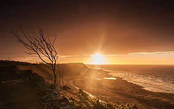 Evening Coast Sea, sea, evening, coast, nature HD wallpaper