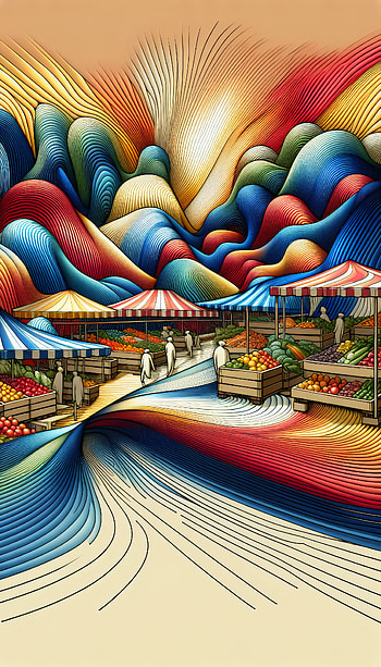 Vibrant Farmers Market Artistic, vibrant colors, Abstract, landscape HD phone wallpaper